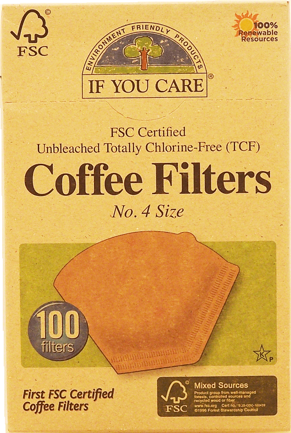 If You Care  coffee filters, no. 4 size, unbleached totally chlorine free Full-Size Picture